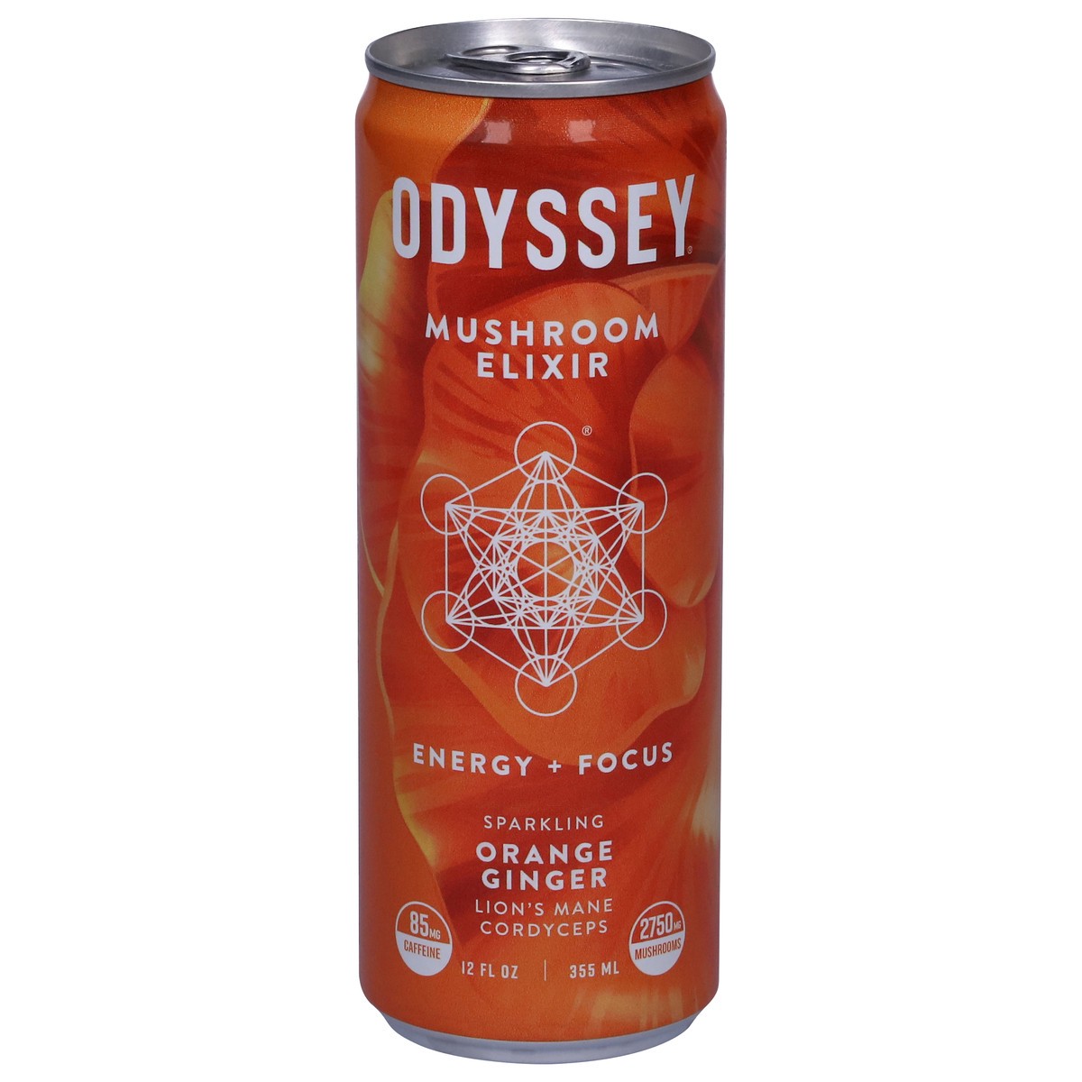 slide 4 of 13, Odyssey Energy + Focus Sparkling Orange Ginger Mushroom Elixir 12 fl oz, 12 fl oz