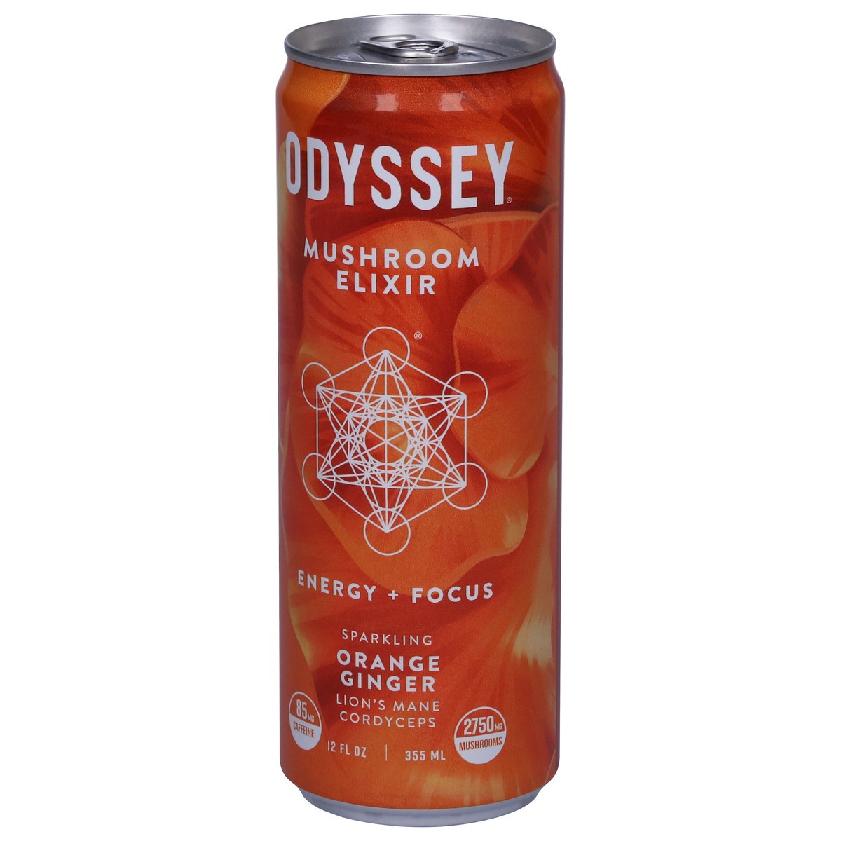 slide 5 of 13, Odyssey Energy + Focus Sparkling Orange Ginger Mushroom Elixir 12 fl oz, 12 fl oz