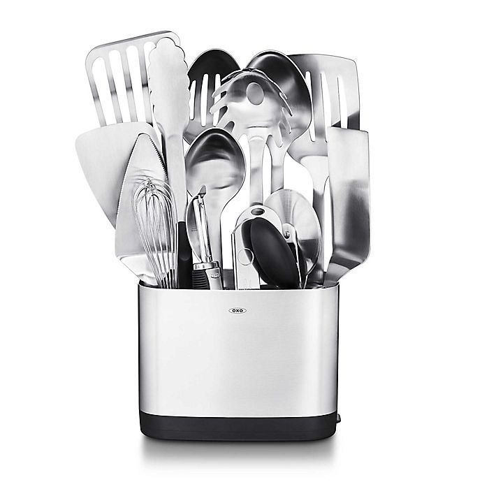 slide 1 of 17, OXO Stainless Steel Kitchen Utensil Set, 15 ct