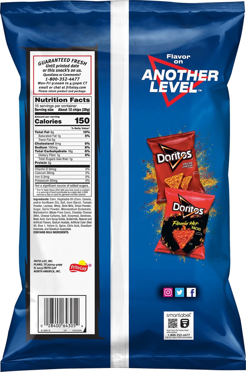 slide 3 of 4, Doritos Tortilla Chips Cool Ranch Flavored 15 Oz, 15 oz