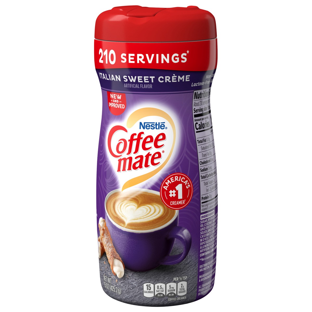 slide 6 of 9, Coffee mate Nestle Coffee mate Italian Sweet Creme Powder Coffee Creamer, 15 Ounce, 14.99 oz