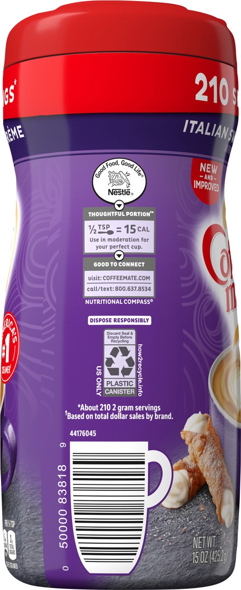slide 3 of 9, Coffee mate Nestle Coffee mate Italian Sweet Creme Powder Coffee Creamer, 15 Ounce, 14.99 oz