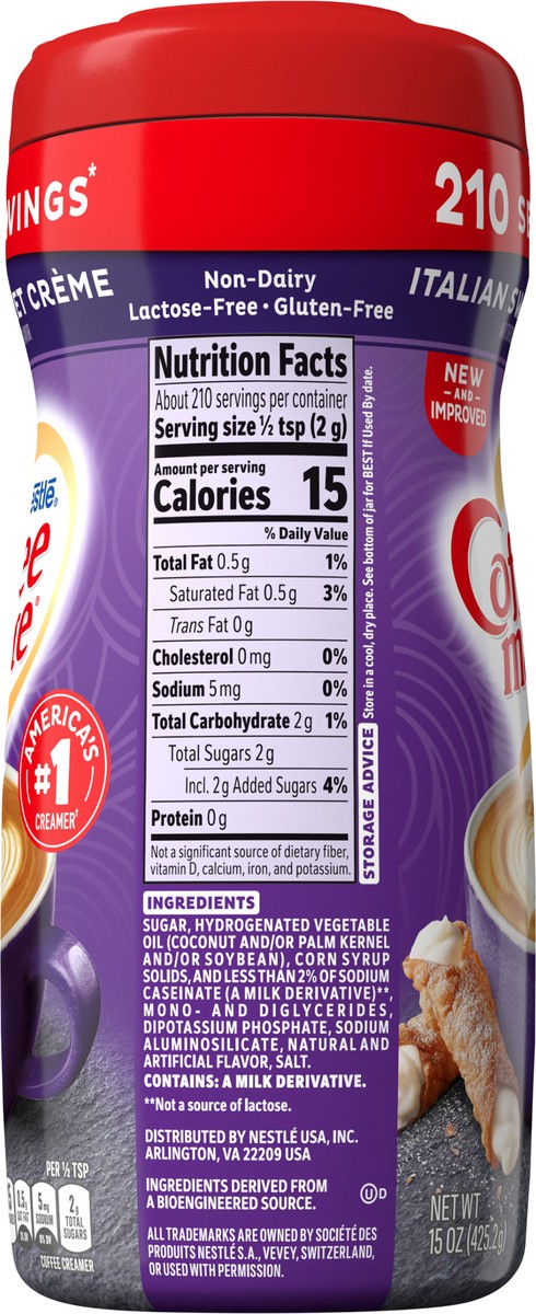 slide 7 of 9, Coffee mate Nestle Coffee mate Italian Sweet Creme Powder Coffee Creamer, 15 Ounce, 14.99 oz