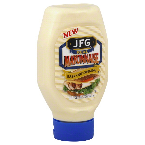 slide 1 of 1, JFG Mayonnaise Easy Squeeze, 18 oz