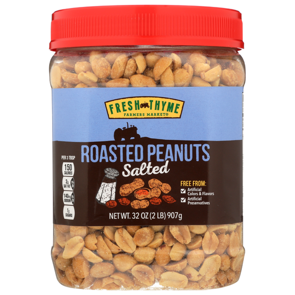 slide 1 of 1, Fresh Thyme Farmers Market Salted Roasted Peanuts, per lb