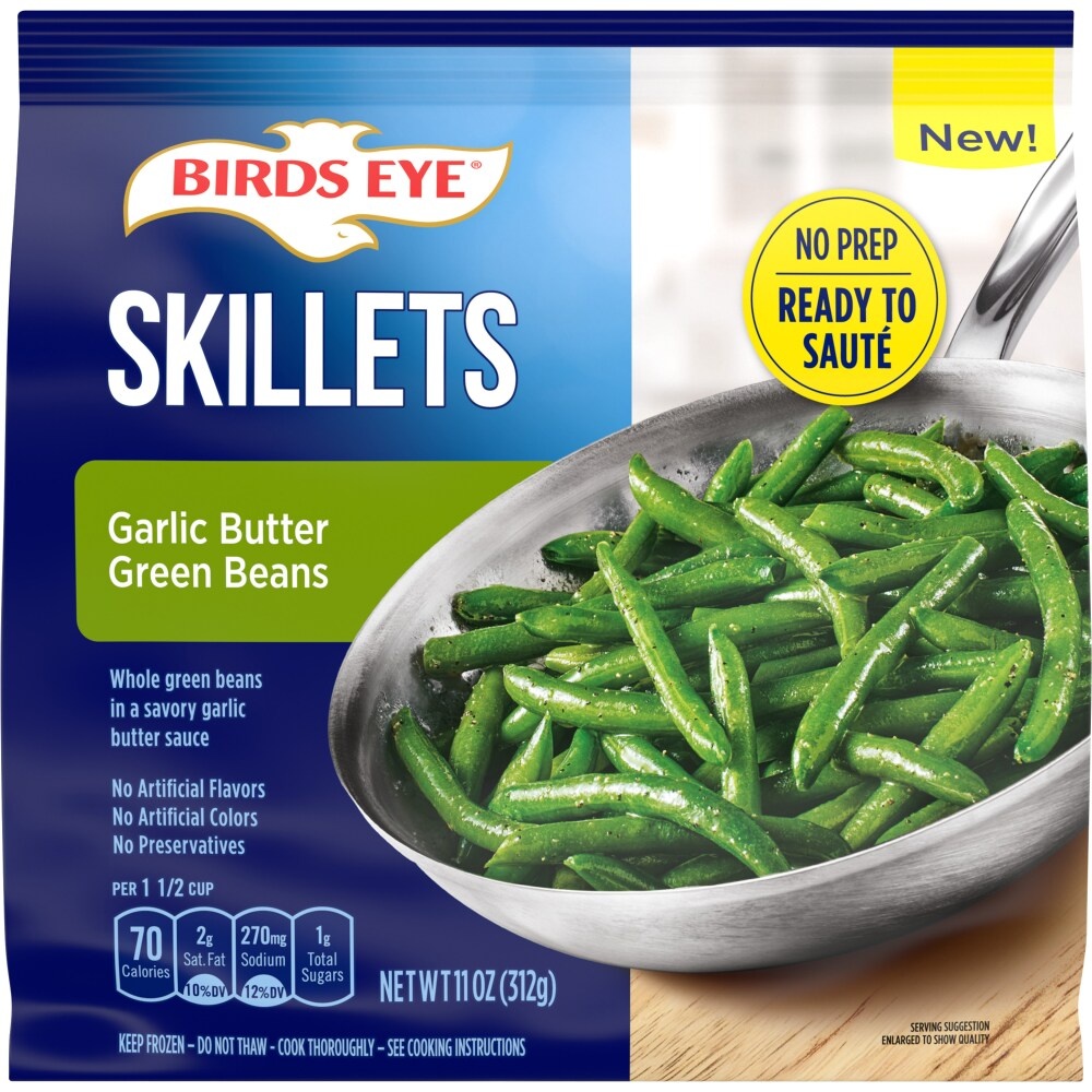 slide 1 of 1, Birds Eye Skillets Garlic Butter Frozen Green Beans, 11 oz