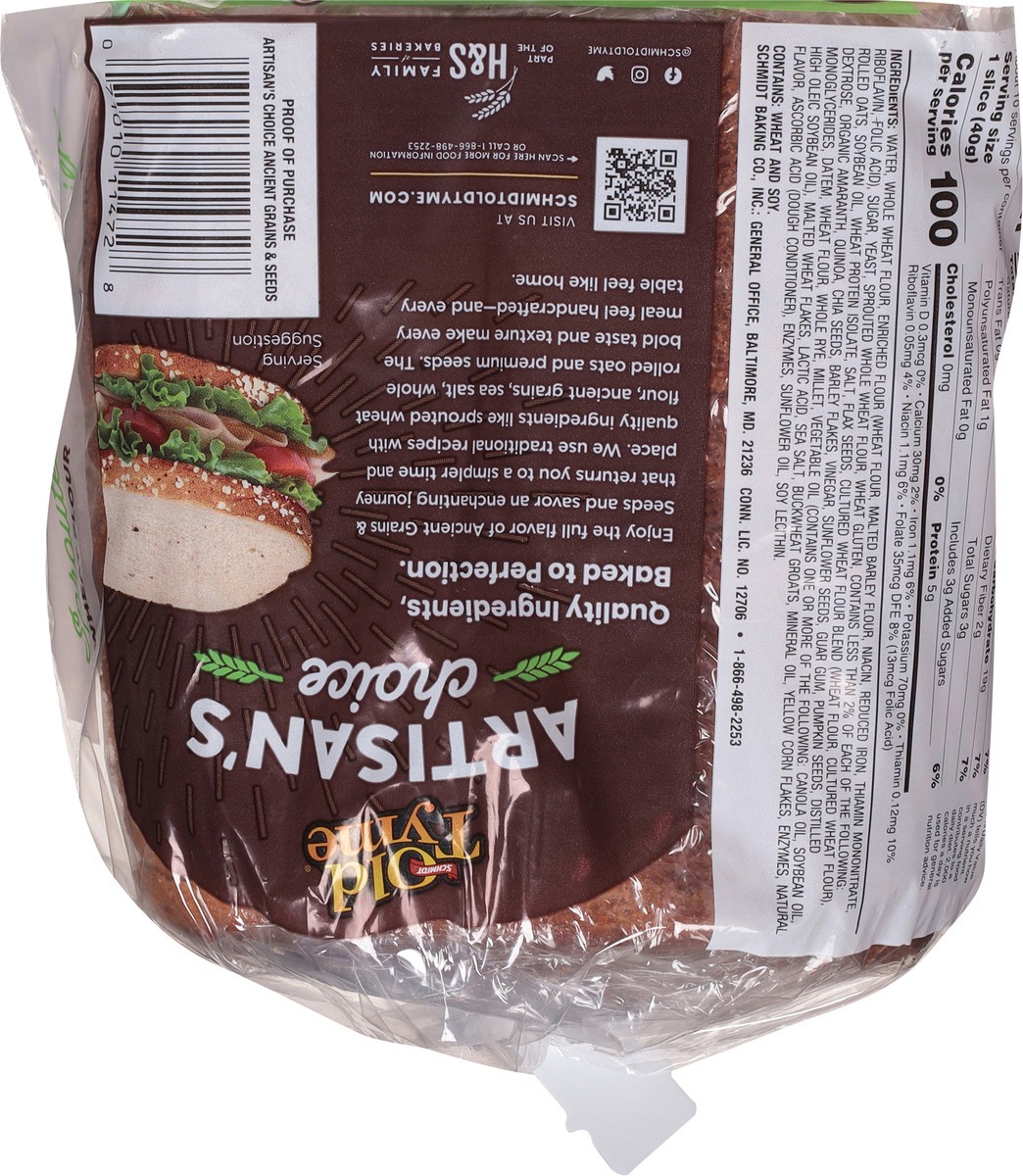 slide 3 of 15, Old Tyme Artisan's Choice Ancient Grains & Seed Bread 14 oz, 14 oz