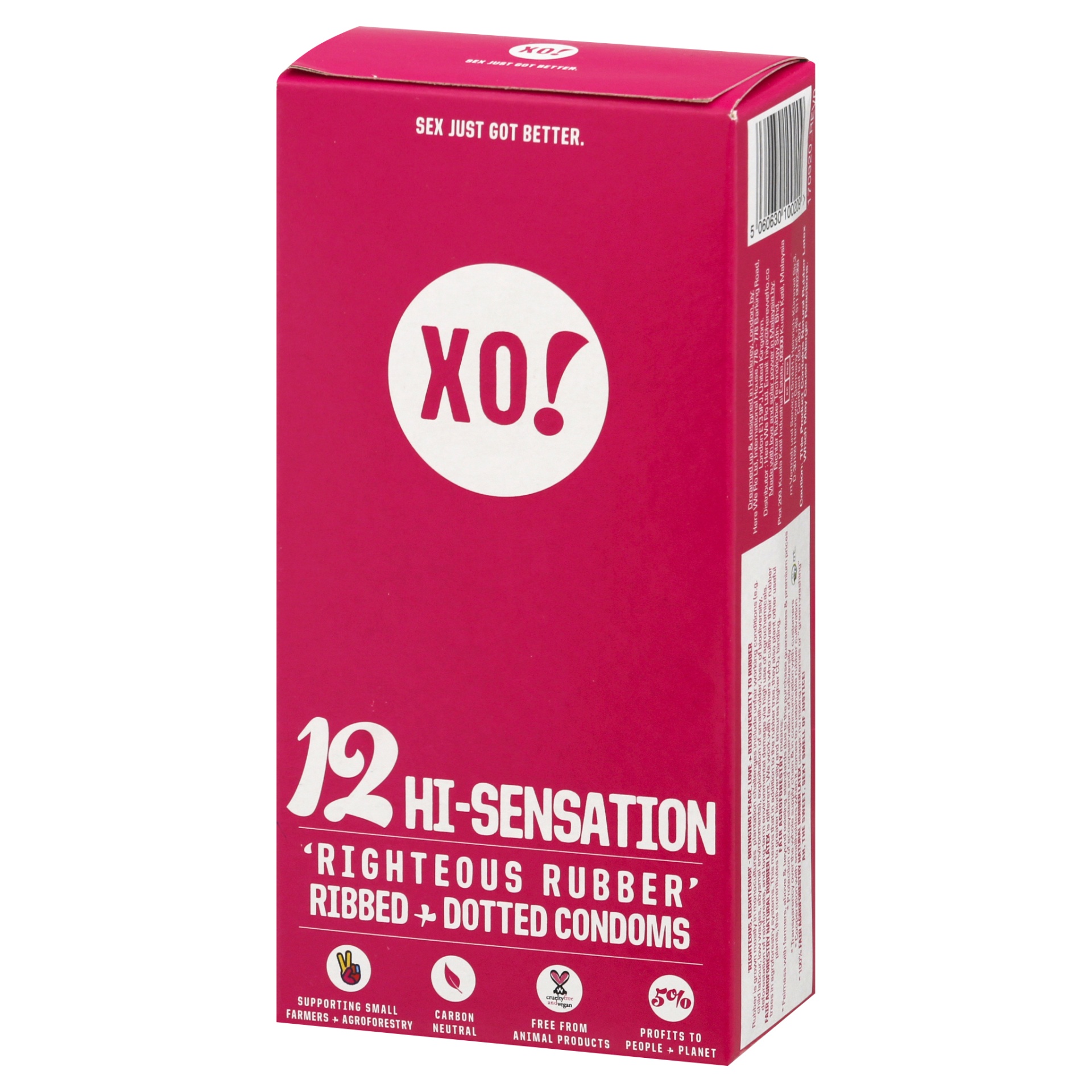 slide 1 of 1, XO Condoms Hi-Sensation Condoms, 12 ct