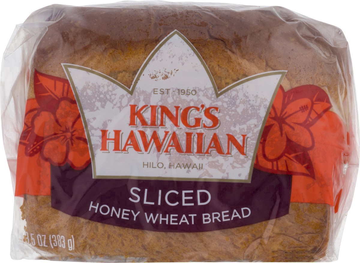 slide 2 of 20, King's Hawaiian Honey Wheat Hawaiian Sweet Sliced Bread, 13.5 oz