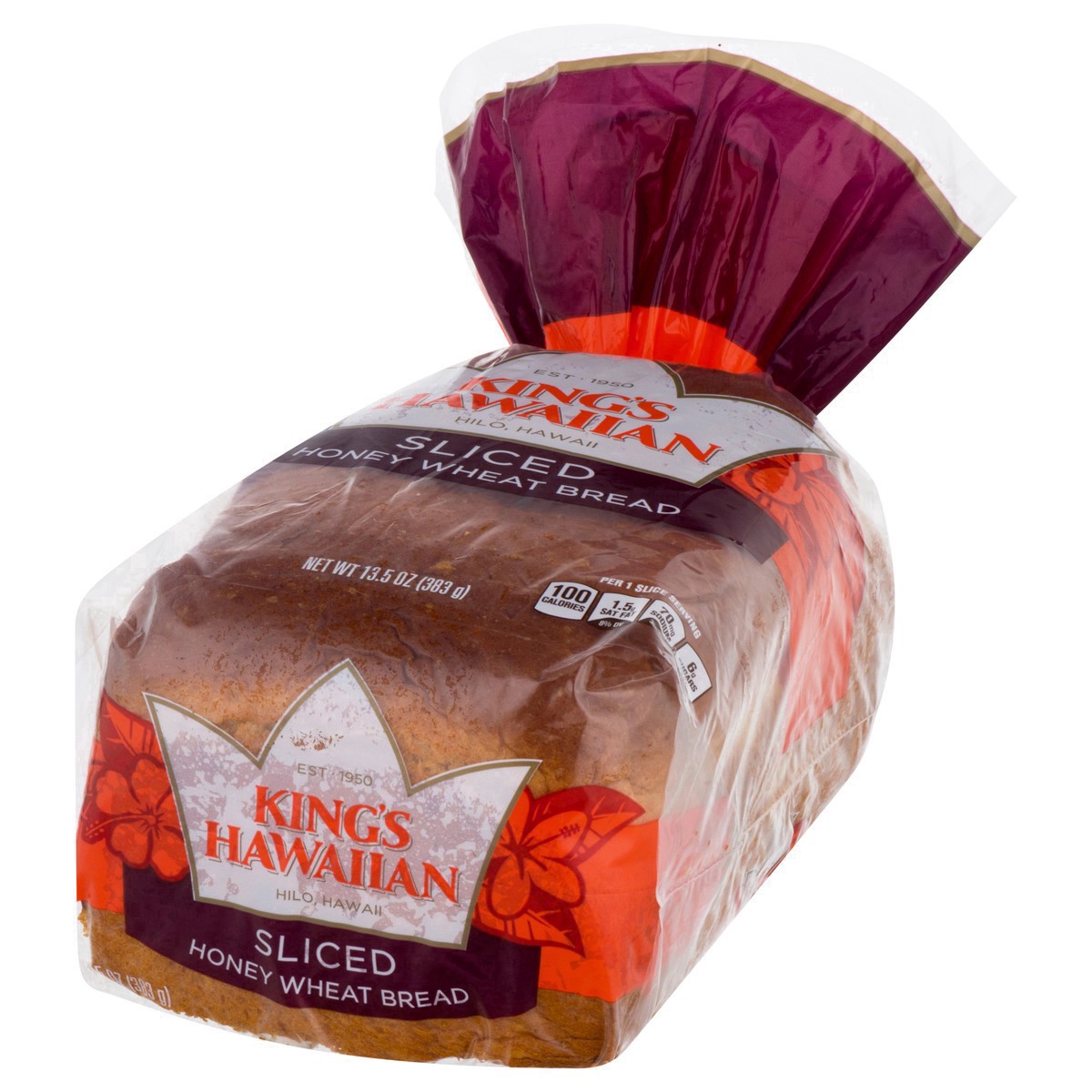 slide 10 of 20, King's Hawaiian Honey Wheat Hawaiian Sweet Sliced Bread, 13.5 oz