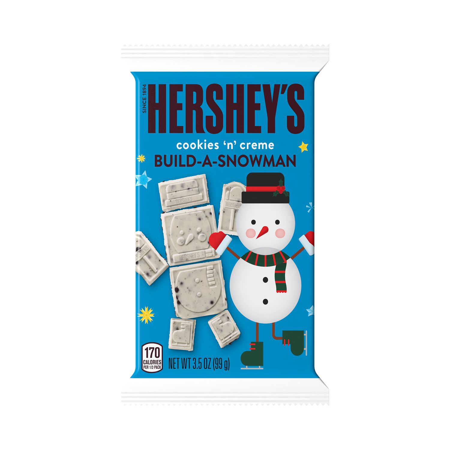 slide 1 of 3, Hershey's White Choc Build A Snowman, 3.5 oz