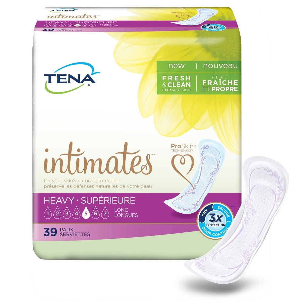 slide 3 of 4, Tena Incontinence Pads For Women Heavy Long, 39 ct
