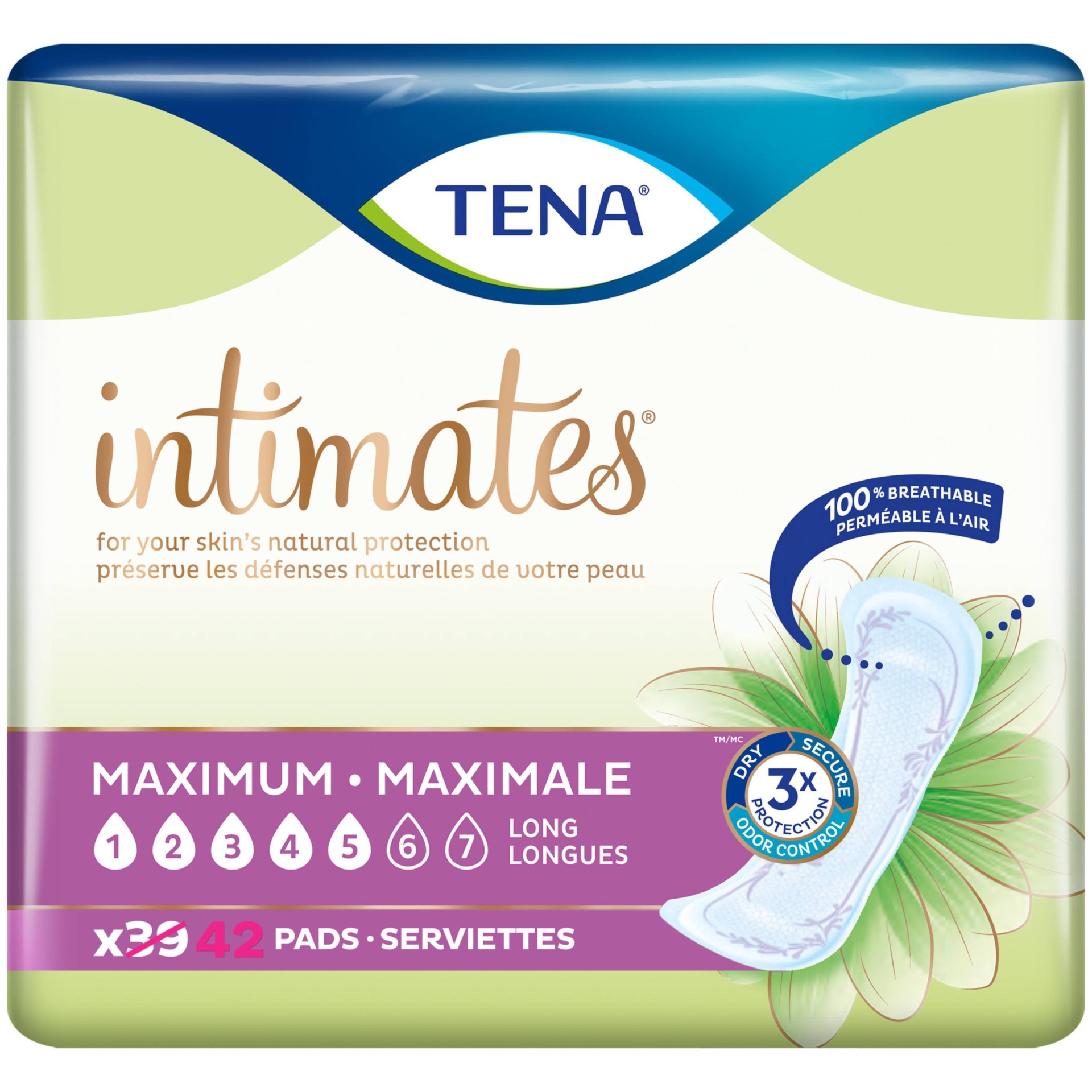 slide 1 of 4, Tena Incontinence Pads For Women Heavy Long, 39 ct