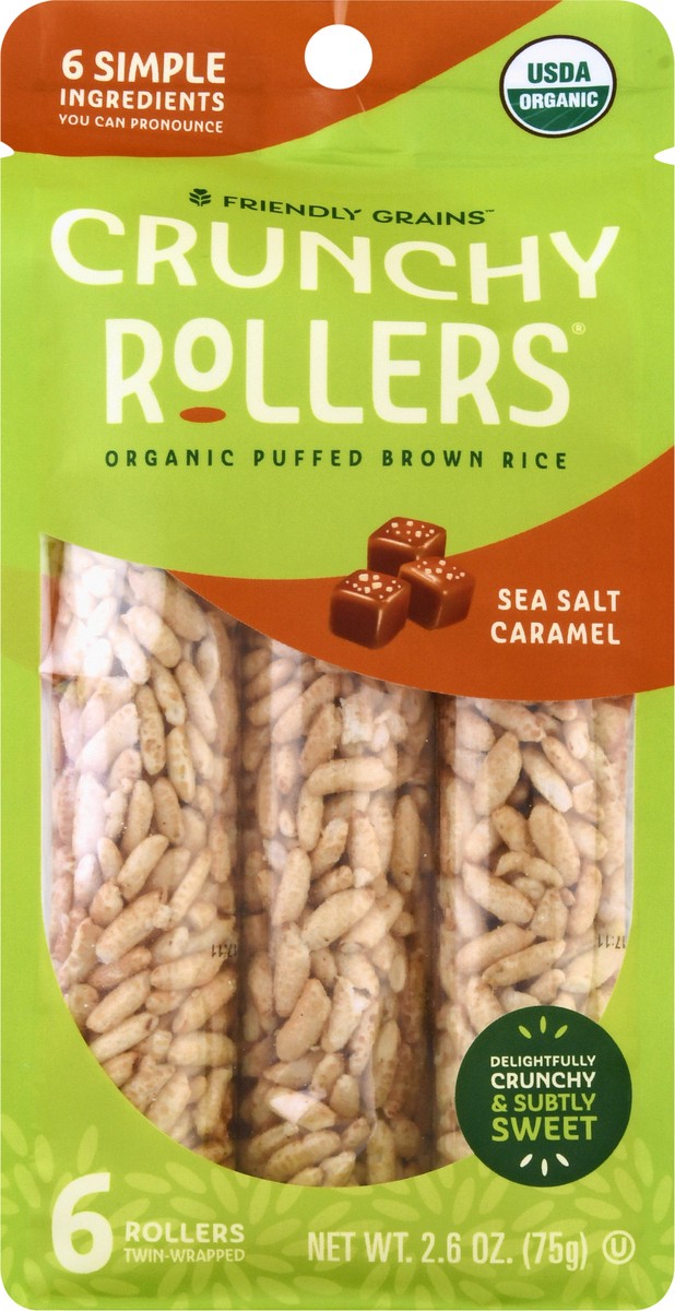 slide 13 of 13, Friendly Grains Sea Salt Caramel Crunchy Rollers 6 ea, 2.6 oz