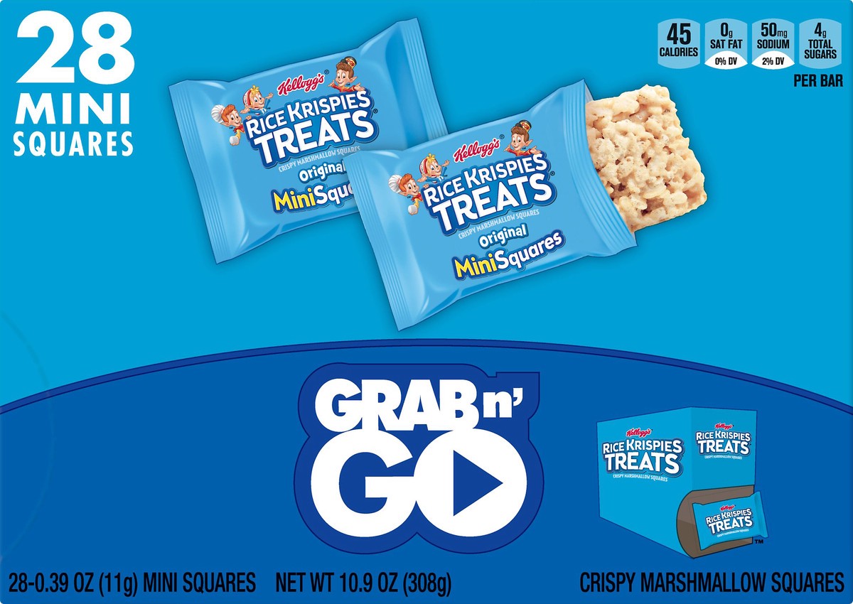 slide 8 of 10, Rice Krispies Treats Kellogg's Rice Krispies Treats Mini Marshmallow Snack Bars, Original, 10.9 oz, 28 Count, 11.2 oz