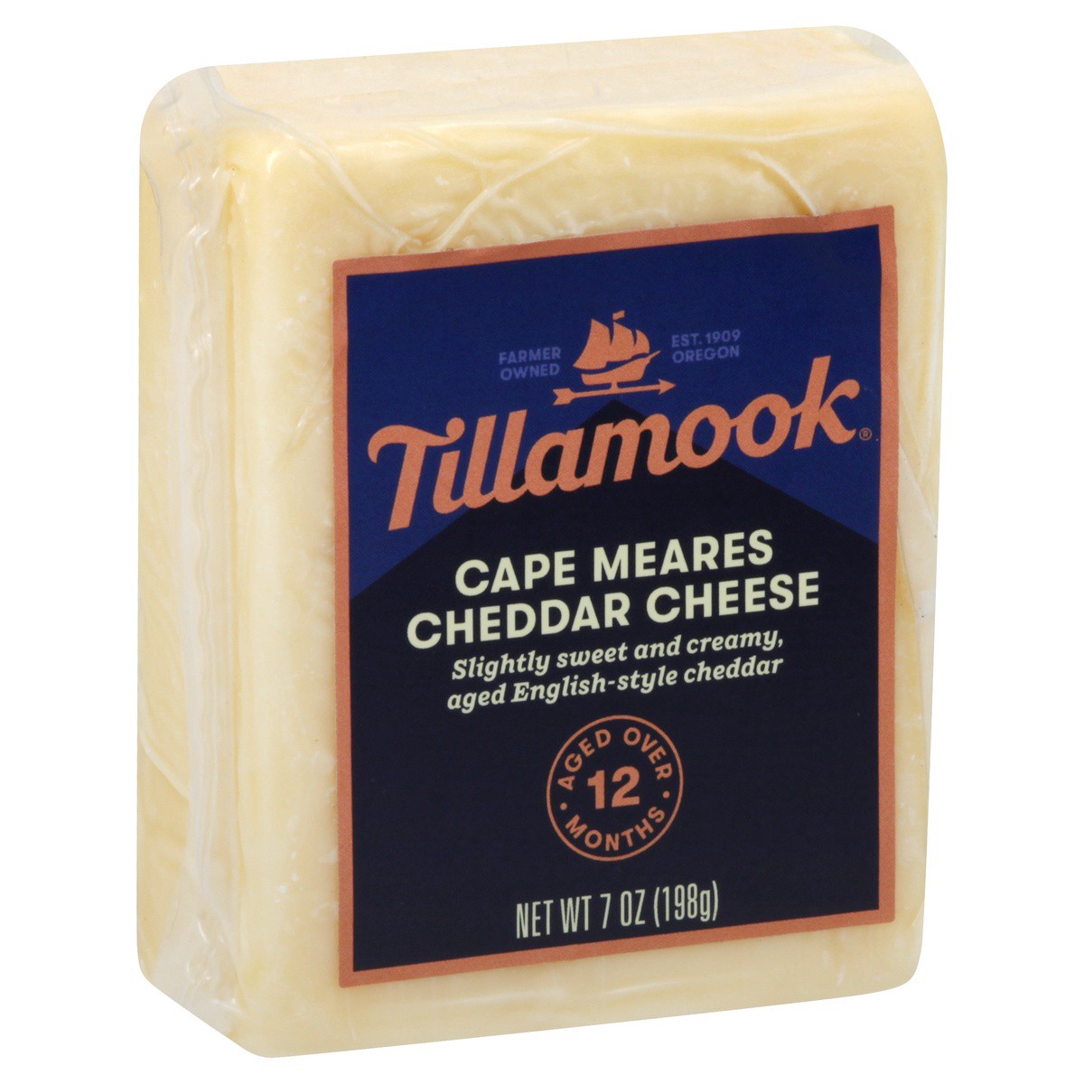 slide 2 of 9, Tillamook Farmers' Collection English Style Sweet Cheddar Cheese Block, 198 gram