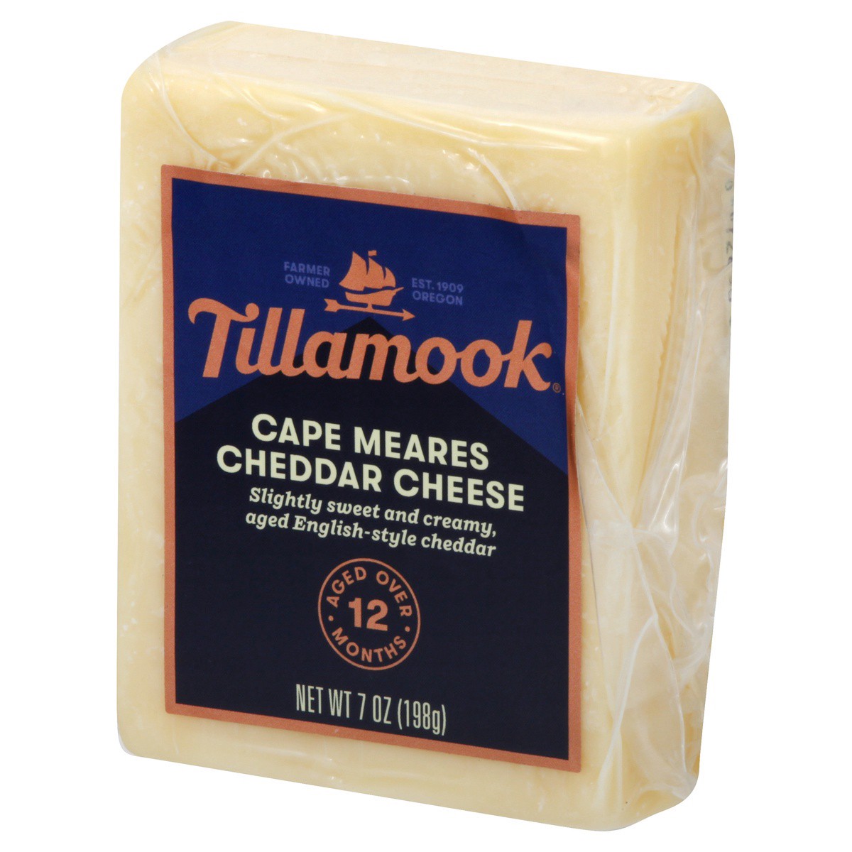 slide 3 of 9, Tillamook Farmers' Collection English Style Sweet Cheddar Cheese Block, 198 gram