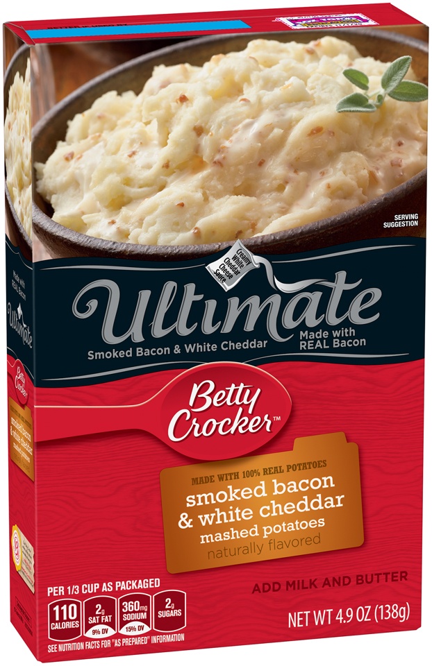 slide 1 of 1, Betty Crocker Ultimate Smoked Bacon & White Cheddar Potatoes, 4.9 oz