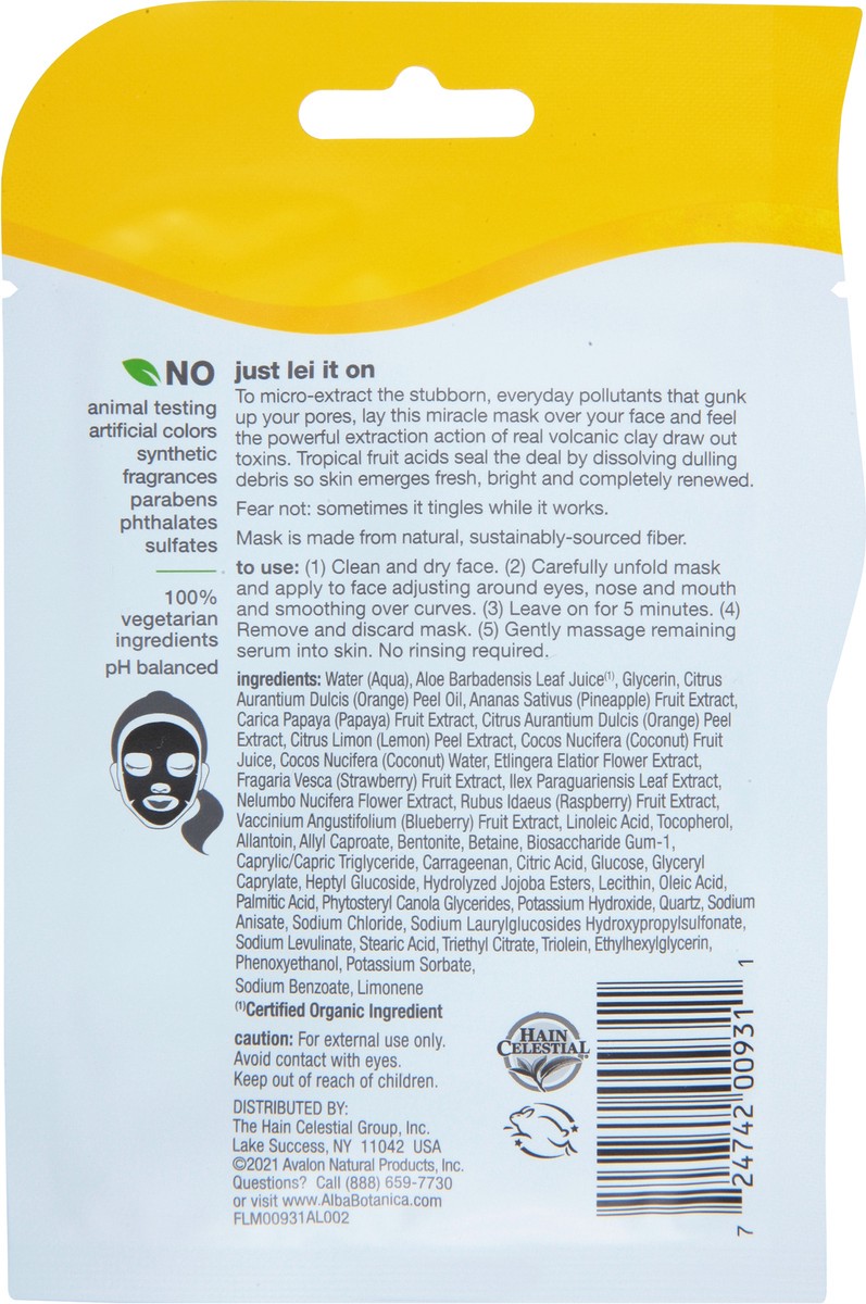 slide 3 of 7, Alba Botanica Hawaiian Sheet Mask Detox, 1 ct