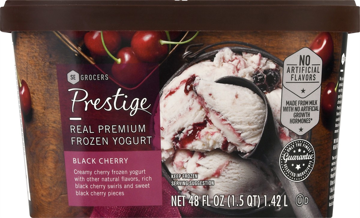 slide 1 of 13, Prestige Real Premium Black Cherry Frozen Yogurt , 48 oz