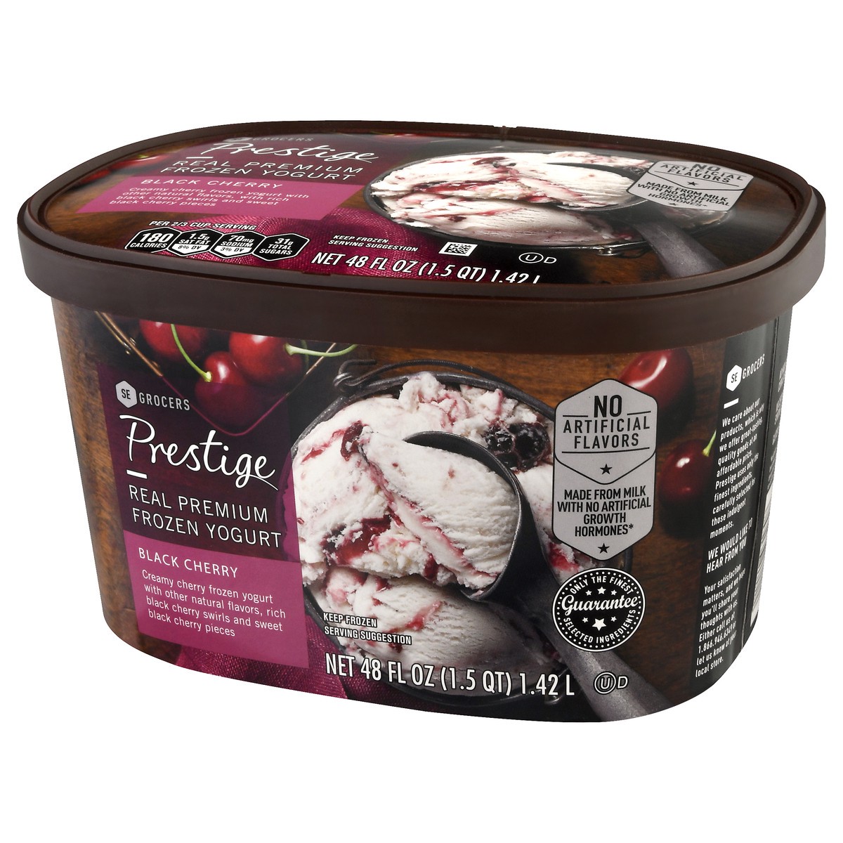 slide 8 of 13, Prestige Real Premium Black Cherry Frozen Yogurt , 48 oz