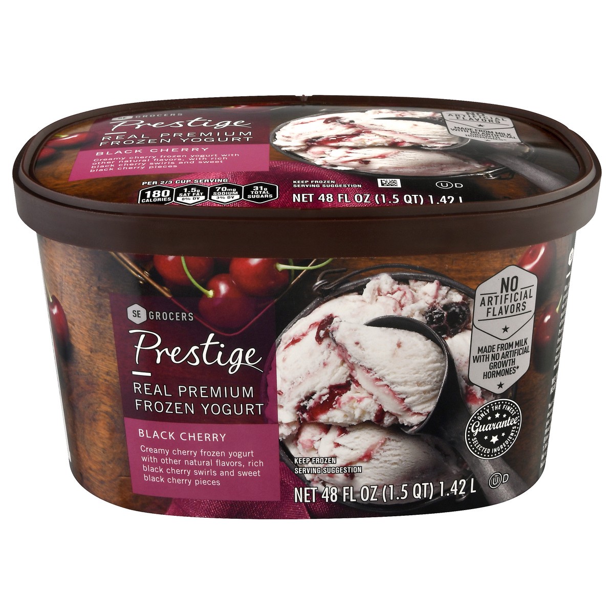 slide 1 of 13, Prestige Real Premium Black Cherry Frozen Yogurt , 48 oz