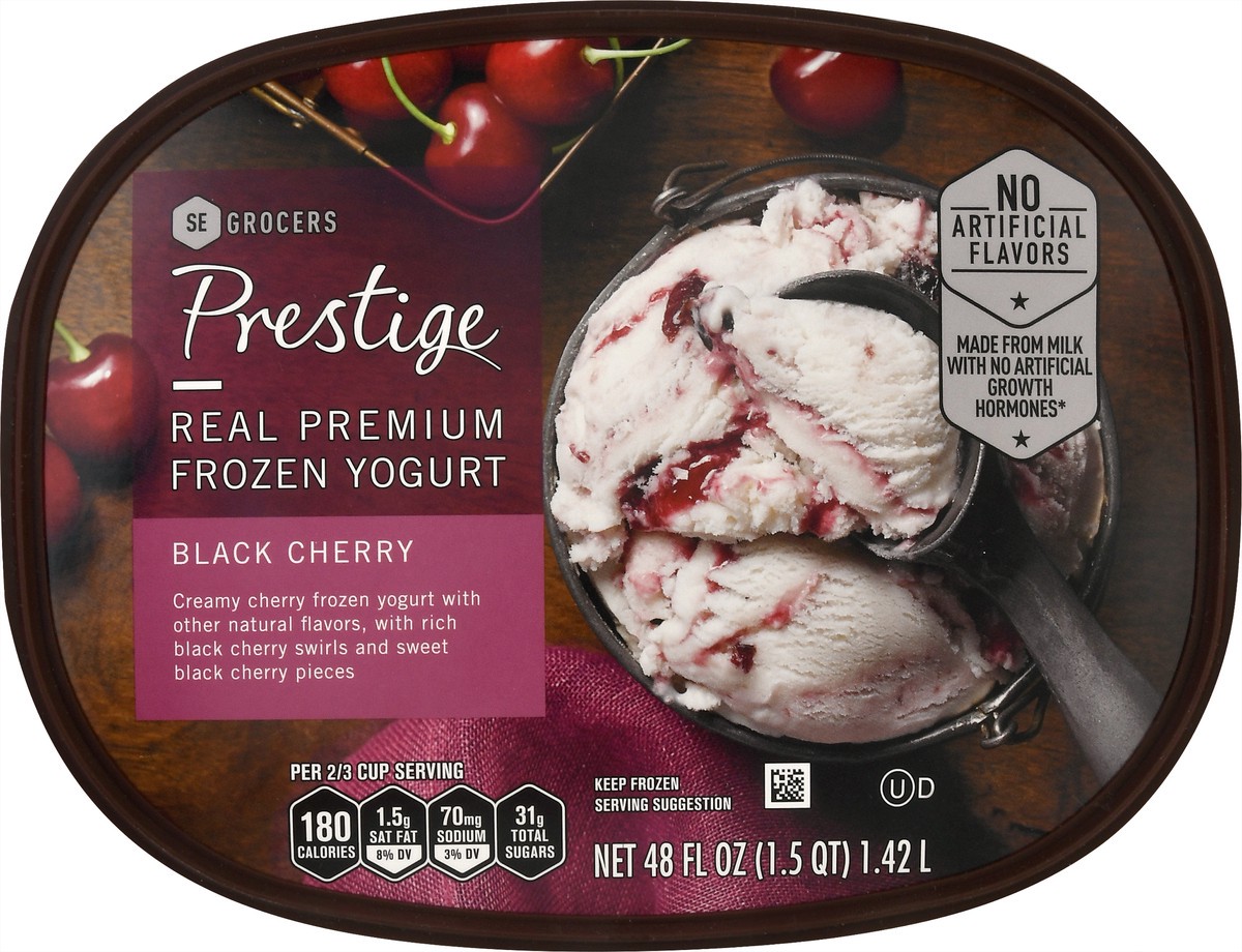 slide 9 of 13, Prestige Real Premium Black Cherry Frozen Yogurt , 48 oz