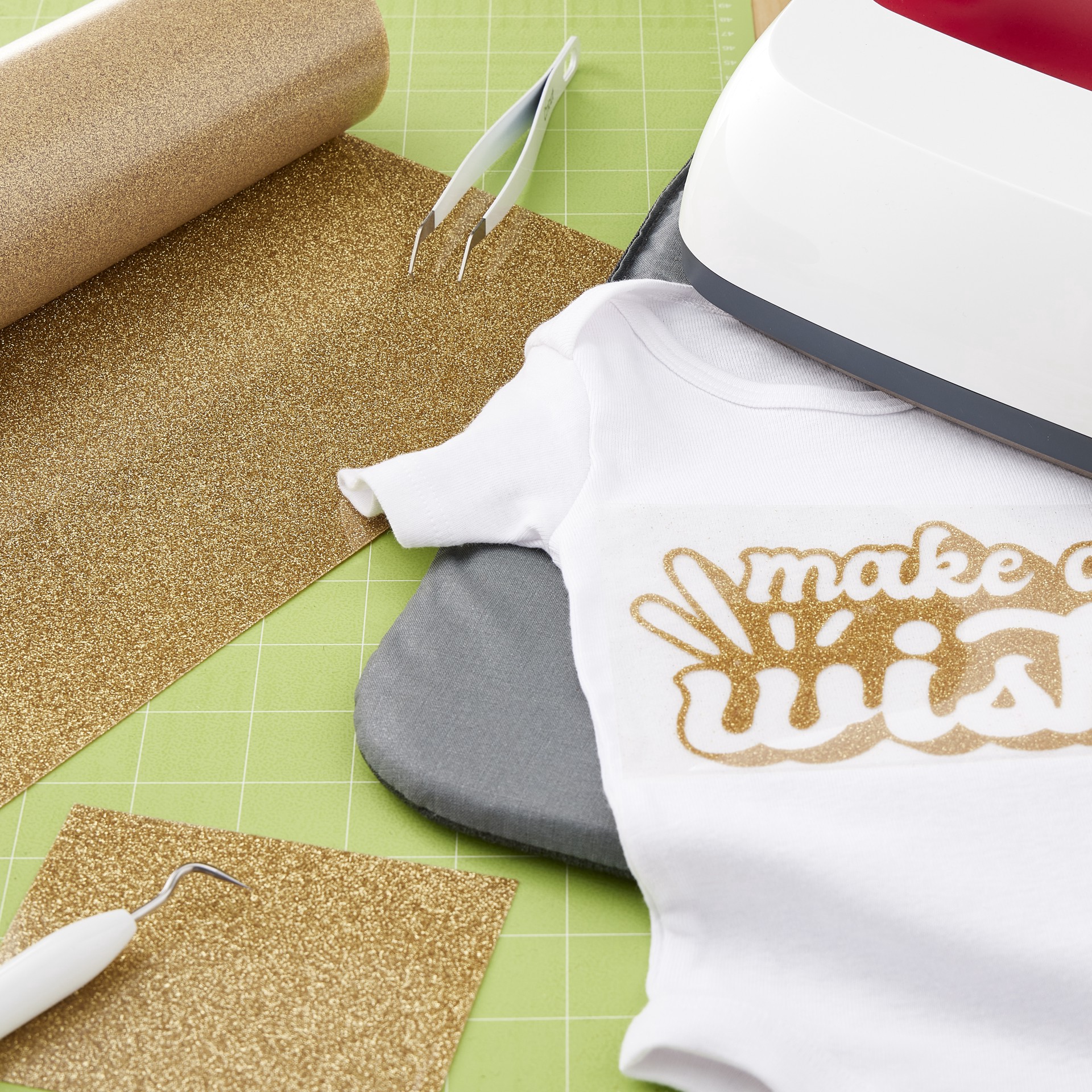 slide 2 of 8, Cricut Smart Iron-On Glitter 9ft. Value Roll, 13 in x 9 ft