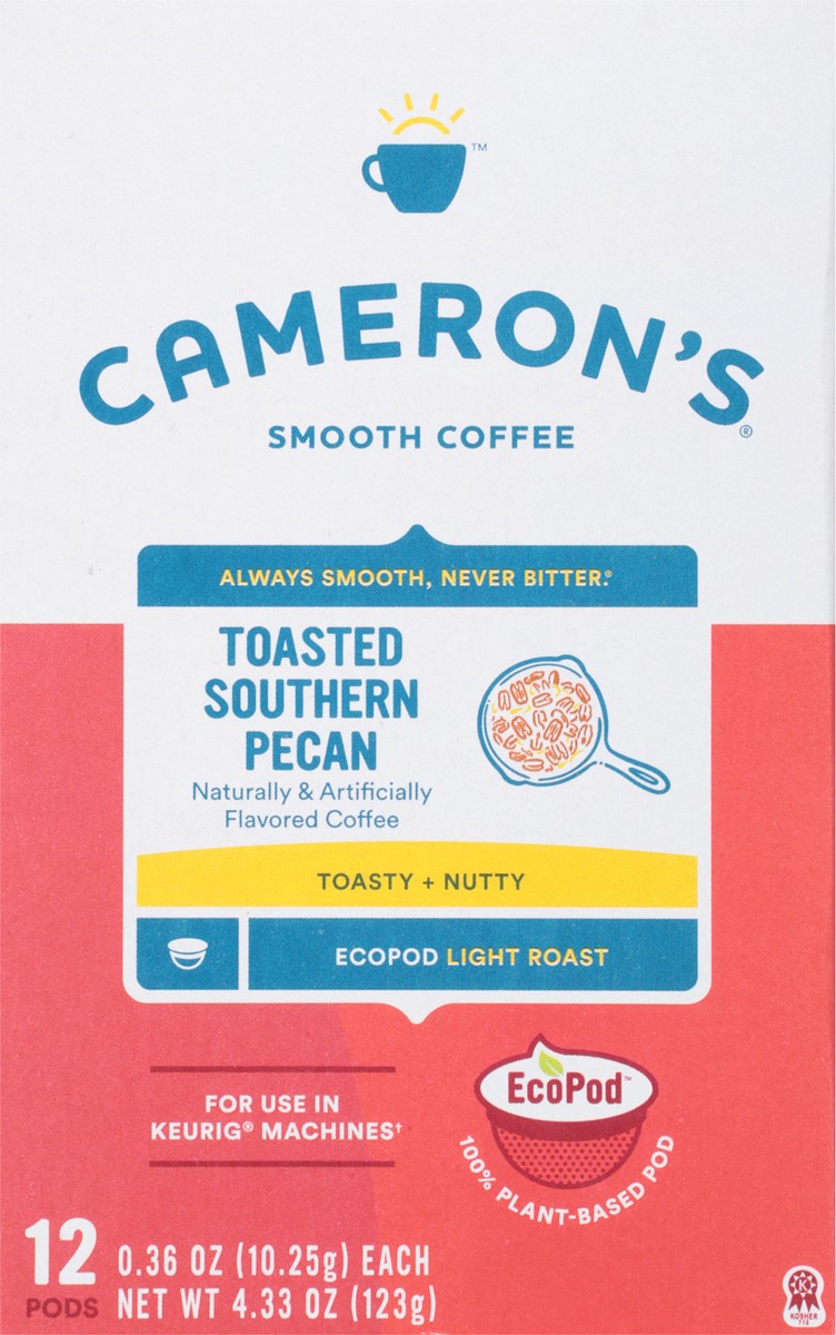 slide 6 of 9, Cameron's Coffee Single Serve Pods, Flavored, Southern Pecan, 12 Count, 4.33 oz