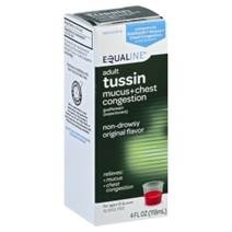 slide 1 of 1, Equaline Tussin Mucus+Chest Congestion, 4 fl oz