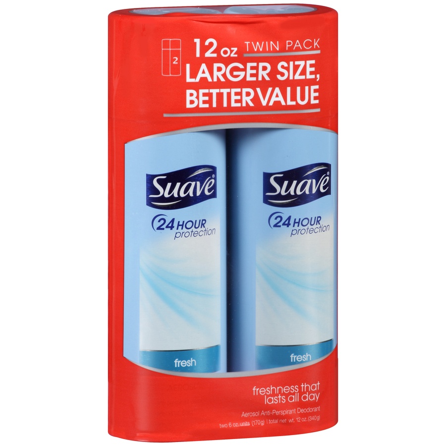 slide 2 of 3, Suave Fresh Aerosol Twin Pack, 12 oz