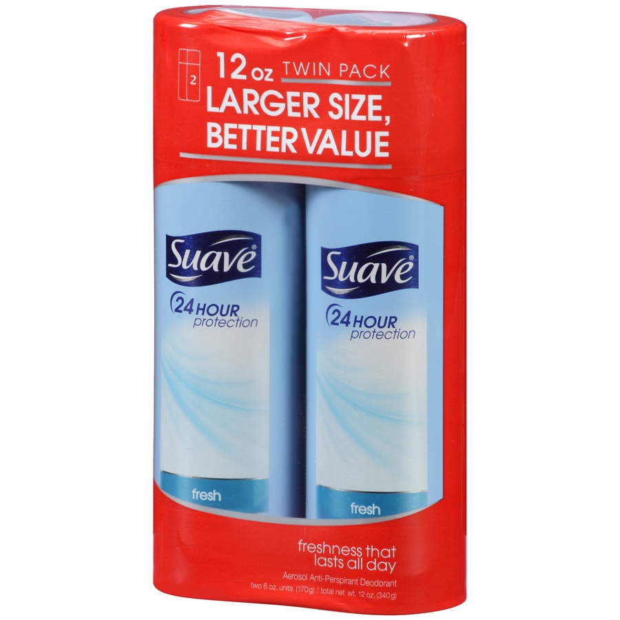 slide 3 of 3, Suave Fresh Aerosol Twin Pack, 12 oz