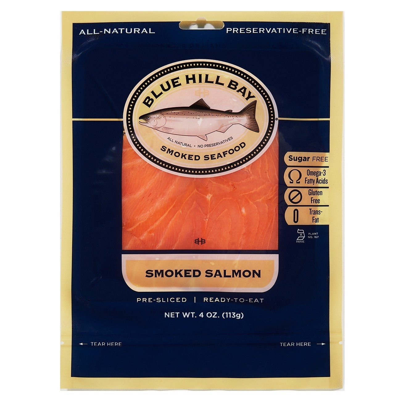 slide 1 of 1, Blue Hill Bay Pre-Sliced Smoked Salmon, 4 oz