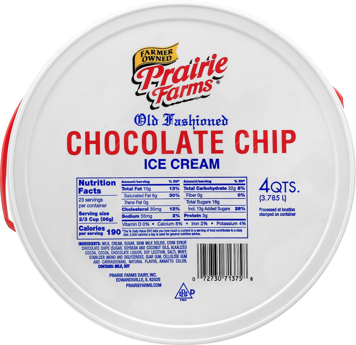 slide 2 of 8, Prairie Farms Old Fashioned Chocolate Chip Ice Cream 4 qt, 4 qt