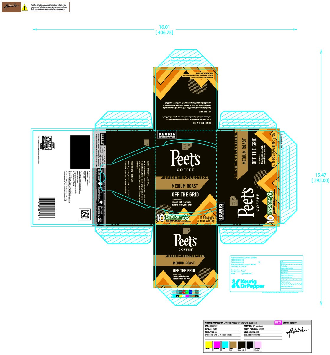 slide 4 of 6, Peet's Coffee, Off the Grid Medium Roast K-Cup Coffee Pods - 10ct Cartons, 