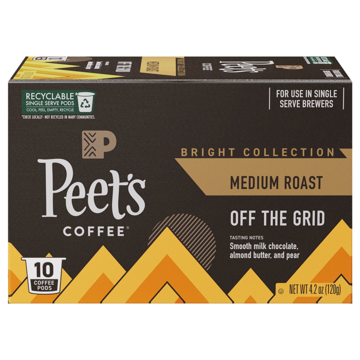 slide 1 of 6, Peet's Coffee, Off the Grid Medium Roast Coffee Pods - 10ct Cartons, 10 ct