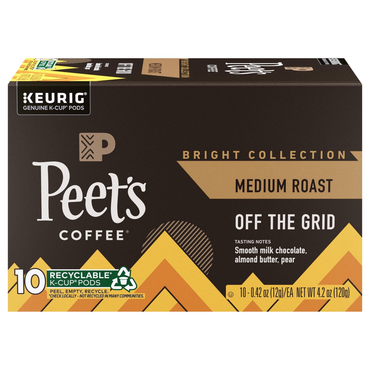 slide 1 of 6, Peet's Coffee, Off the Grid Medium Roast K-Cup Coffee Pods - 10ct Cartons, 