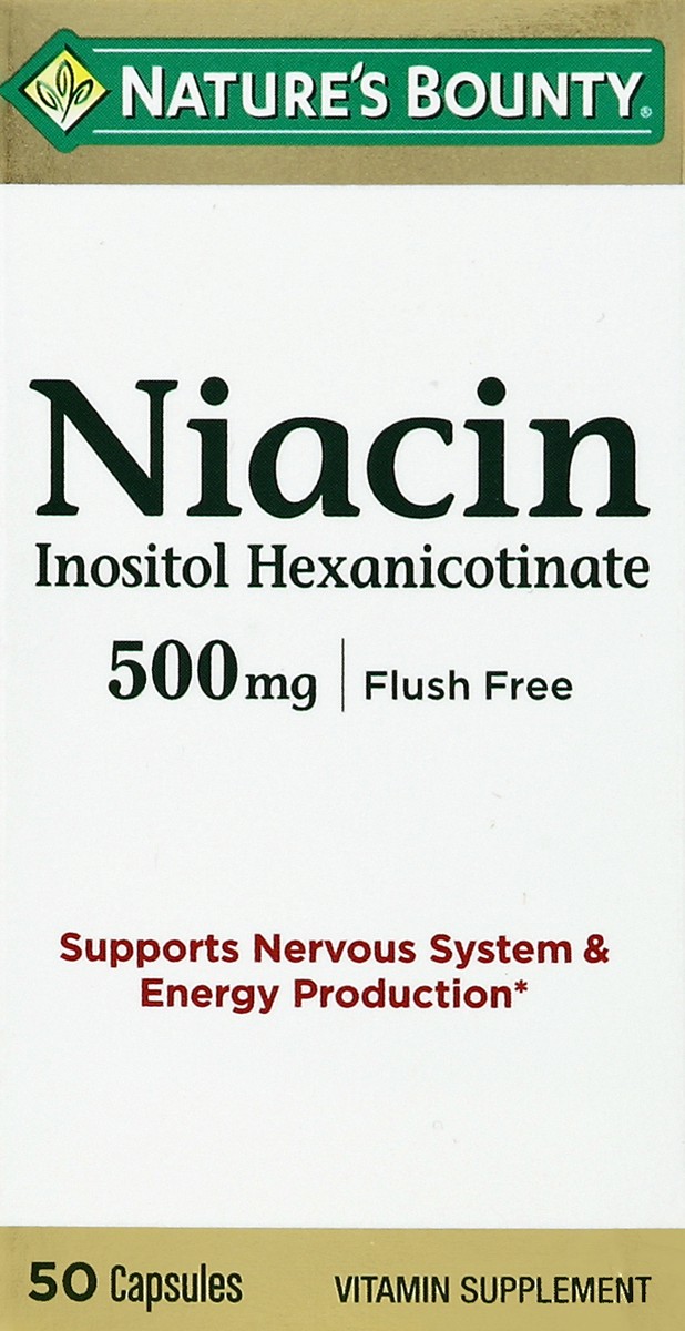 slide 4 of 5, Nature's Bounty Flush Free Niacin, 50 ct; 500 mg