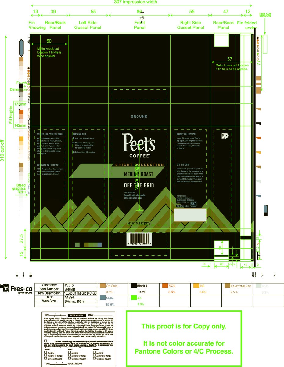 slide 3 of 6, Peet's Coffee, Off the Grid Medium Roast Ground Coffee- 10.5 oz, 