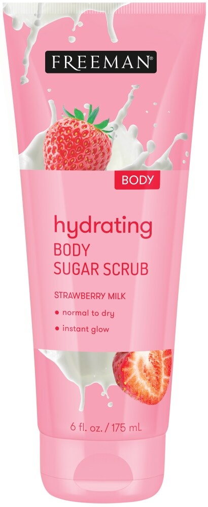 slide 1 of 1, Freeman Strawberry Milk Hydrating Body Sugar Scrub, 6 oz