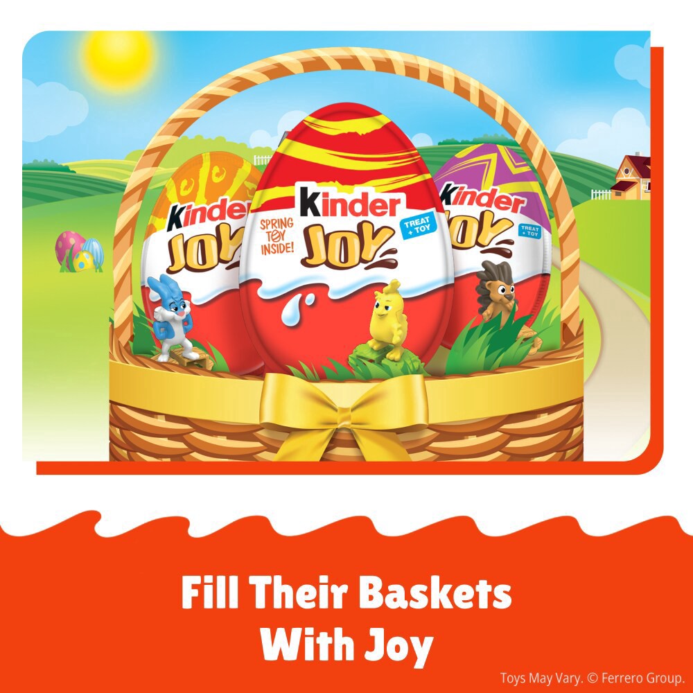 slide 3 of 6, Kinder Joy Easter Egg Cream and Chocolatey Wafers With Spring Toy Inside Great for Easter Egg Hunts, 0.7 oz