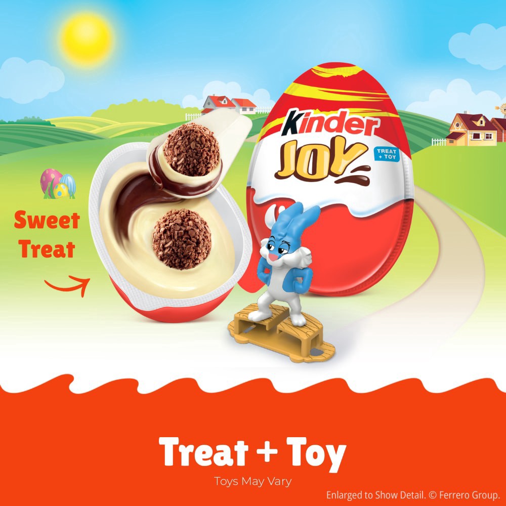 slide 5 of 6, Kinder Joy Easter Egg Cream and Chocolatey Wafers With Spring Toy Inside Great for Easter Egg Hunts, 0.7 oz