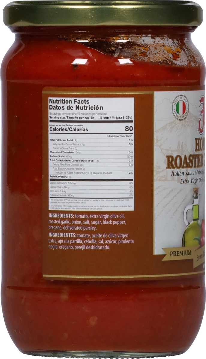 slide 3 of 9, FLORA FINE FOODS Garlic Pasta Sauce, 24 oz