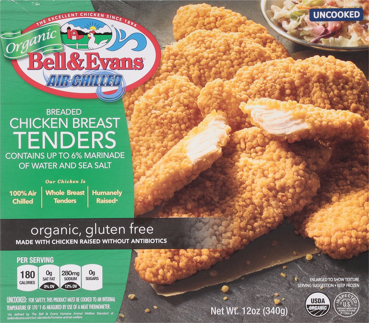 slide 10 of 12, Bell & Evans Organic GF Breaded Chicken Breast Tenders, 12 oz