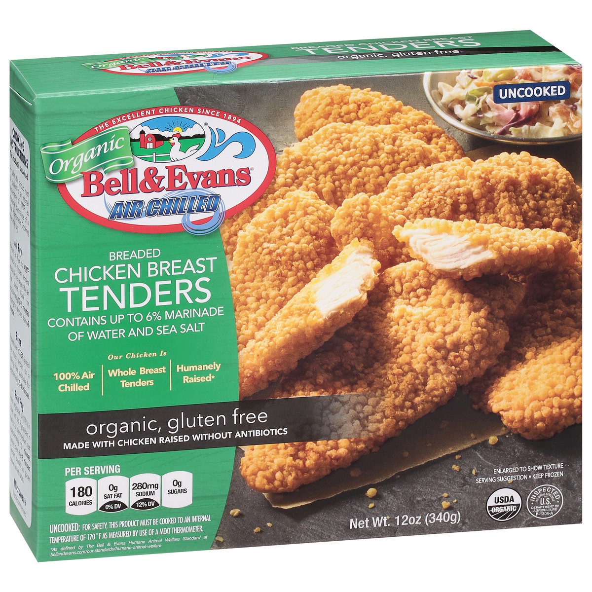 slide 3 of 12, Bell & Evans Organic GF Breaded Chicken Breast Tenders, 12 oz