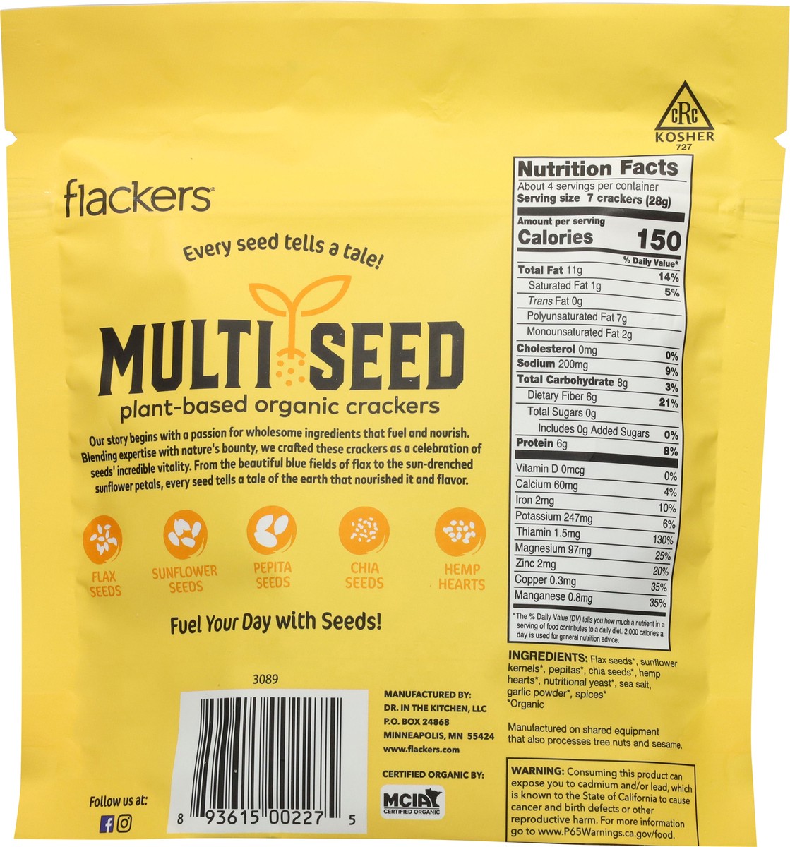 slide 11 of 12, Flackers Garlic & Spice Multi Seed Crackers, 4 oz