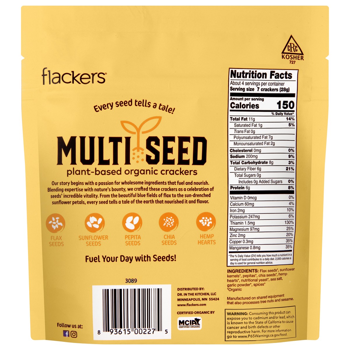 slide 4 of 12, Flackers Garlic & Spice Multi Seed Crackers, 4 oz