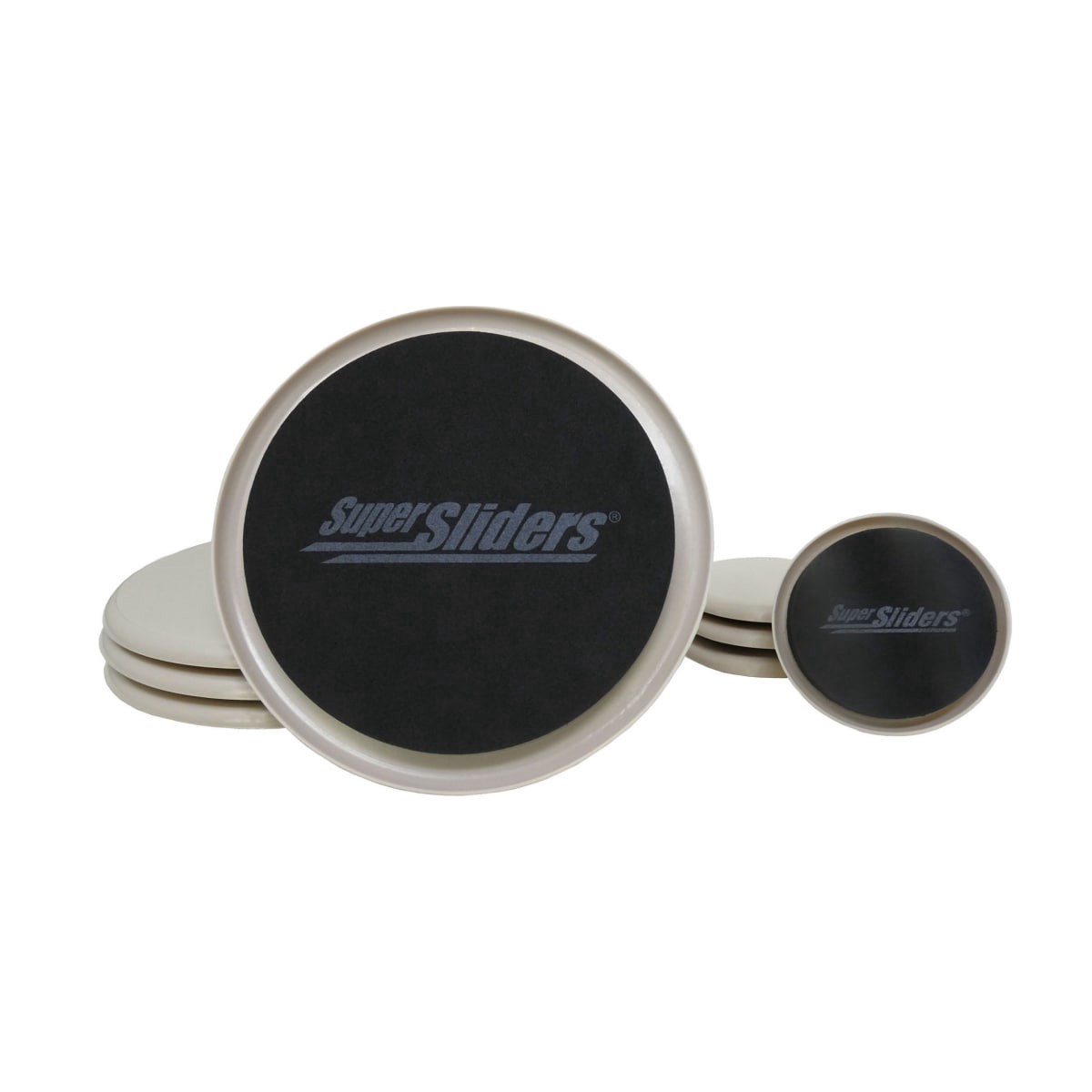 slide 1 of 29, SuperSliders 3 1/2'' & 7'' Reusable Furniture Sliders Combo, Beige, 8 ct
