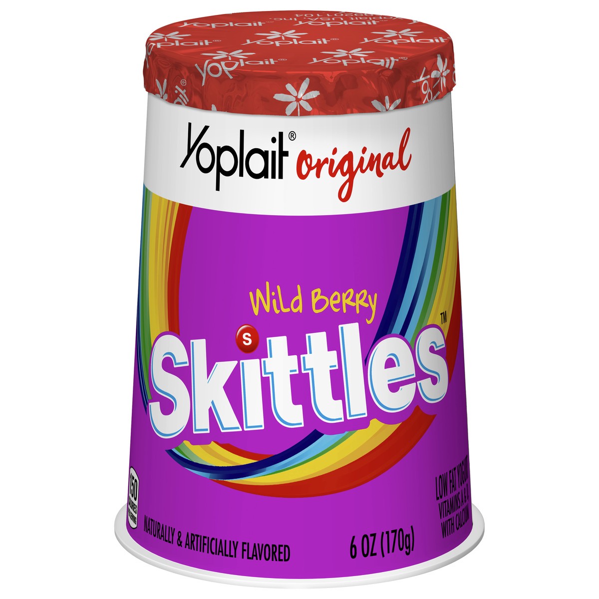 slide 12 of 13, Yoplait Original Skittles Wild Berry Low Fat Yogurt, 6 OZ Yogurt Cup, 6 oz