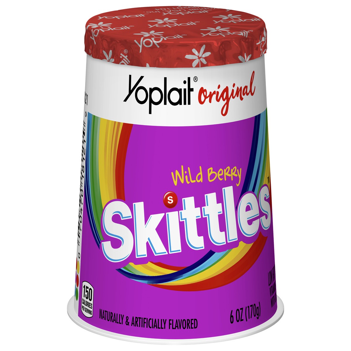slide 6 of 13, Yoplait Original Skittles Wild Berry Low Fat Yogurt, 6 OZ Yogurt Cup, 6 oz
